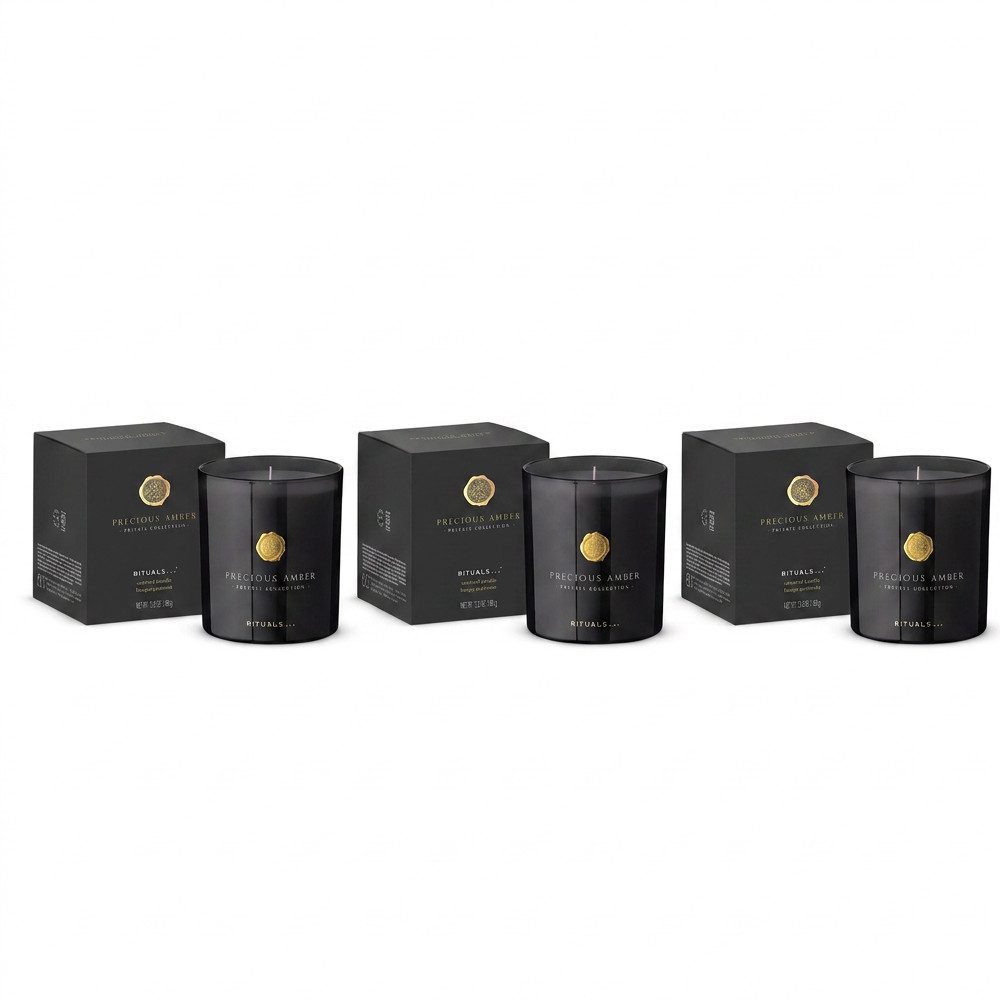 Rituals Duftkerze Rituals Precious Amber Duftkerze 3er Set. (1-tlg), Vorteilspack mit drei Duftkerzen für langanhaltenden Genuss