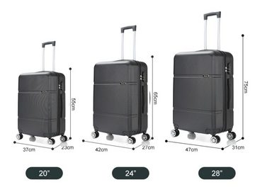 KESSMANN Kofferset Hartschalenkoffer Set 3 Teilig Kofferset M klein L mittel XL groß, 4 Rollen, (Koffer-Set, 3 tlg., Leichtgewicht Rollkoffer 360° Rollen Reisen Urlaub Reisekoffer Set), Trolley Gepäckset Hartschalenkoffer Urlaubskoffer Handgepäck Organizer