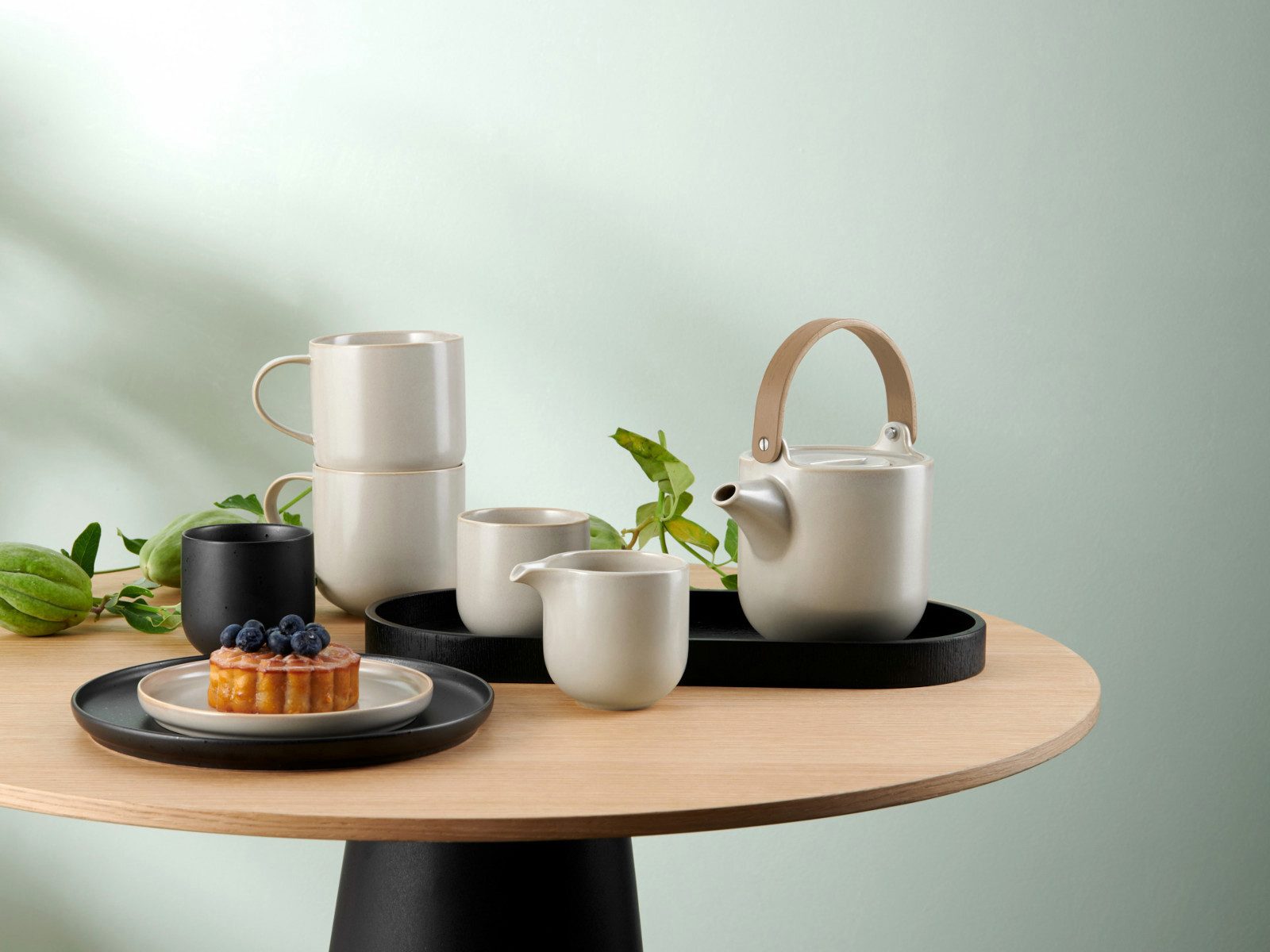 ASA SELECTION Teekanne COPPA Teekanne mit hellem Holzgriff tofu 0,6l