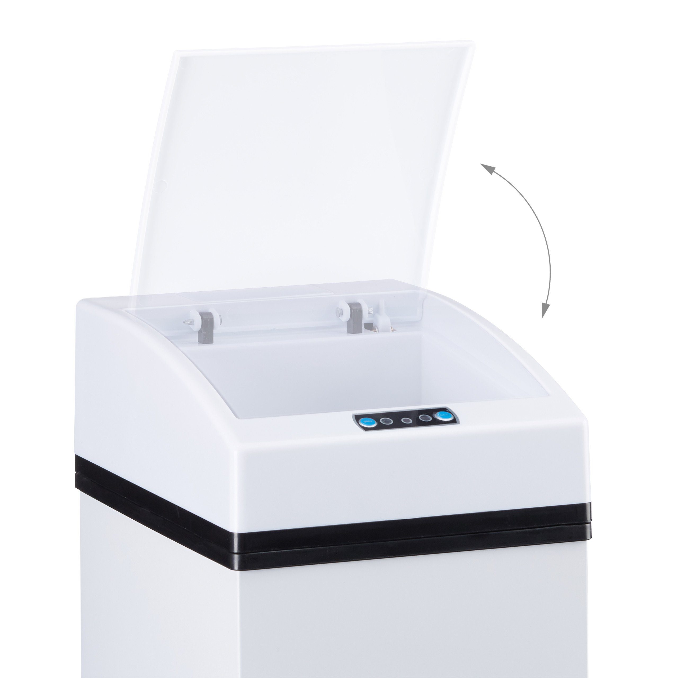 relaxdays Mülleimer Sensor Mülleimer mit Inneneimer, weiß