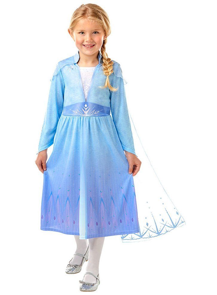 Rubie´s Kostüm Die Eiskönigin 2 Elsa Reiseoutfit Kostüm Größe 98, Klassisches Märchenkleid aus dem ersten 'Frozen'-Film