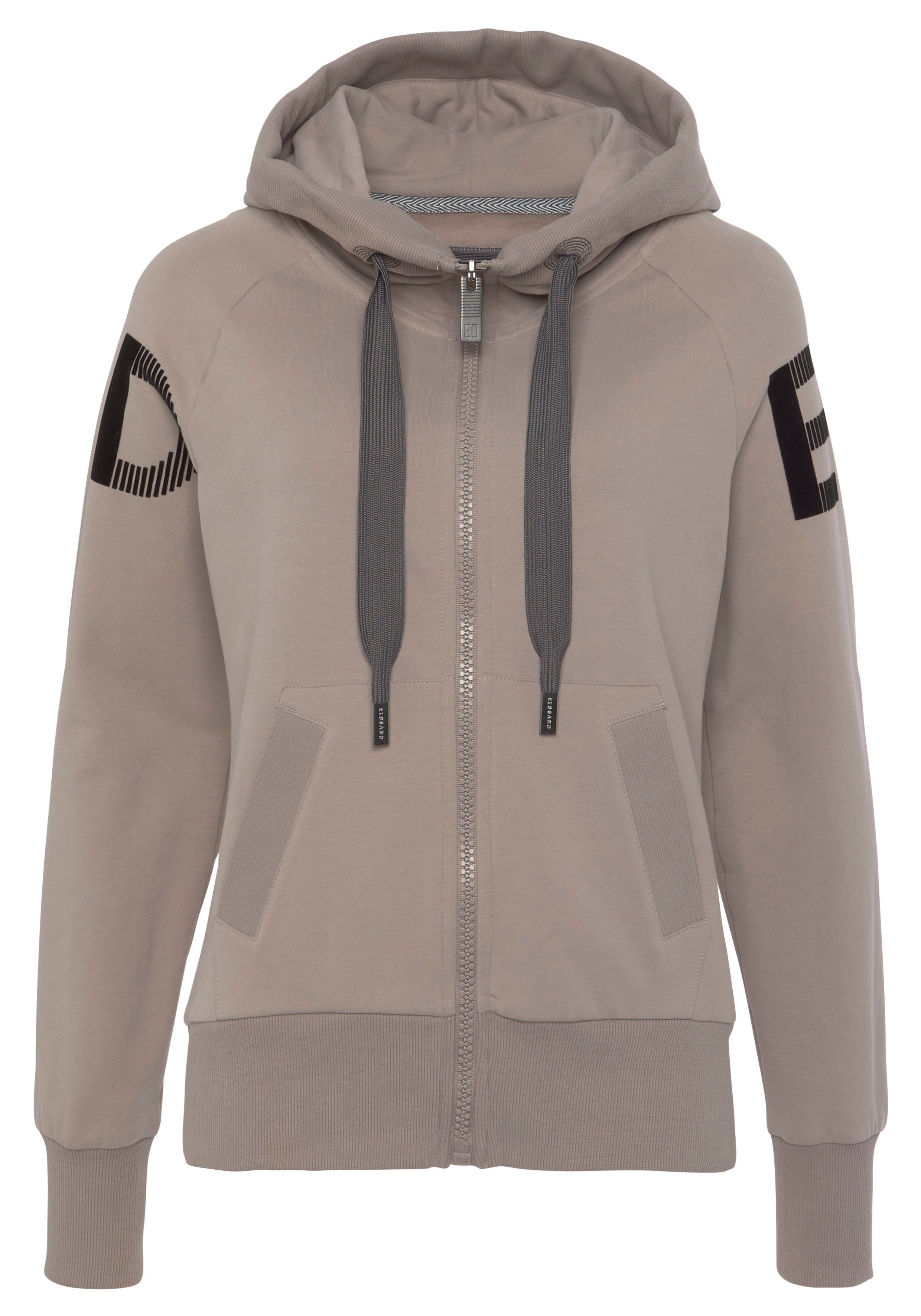 Elbsand Sweatjacke Kekoa mit großem Logodruck hinten, bequeme Freizeitjacke günstig online kaufen