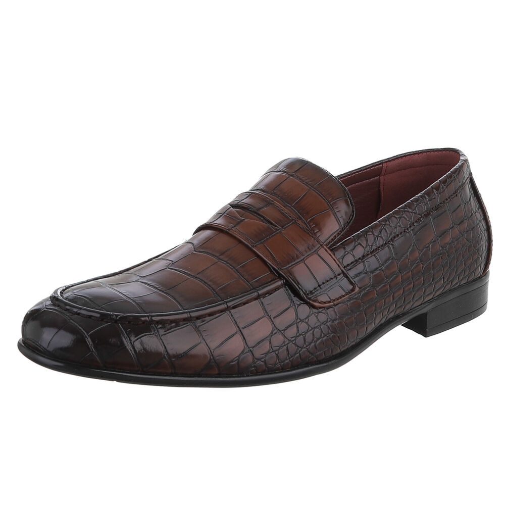 Coolwalk Stilvoller Herrenschuh mit Kroko-Prägung für Alltag Слипперы (90625189) Blockabsatz Business-Schuhe in Braun