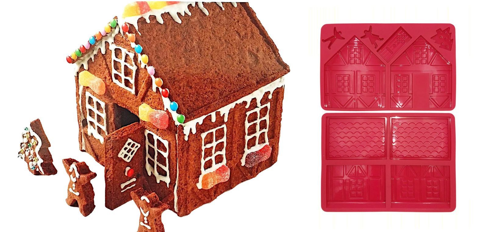 BURI Backform Lebkuchenhaus Backform Weihnachten Hexenhaus Knusperhaus Lebkuchen – Bild 4 von 5