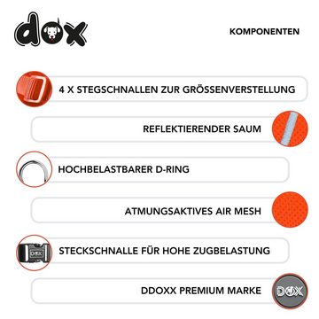 DDOXX Hunde-Geschirr Verstellbares, reflektierendes Hundegeschirr, ausbruchsicher, Orange Hals: 20-28 Cm Brust: 32-44 Cm