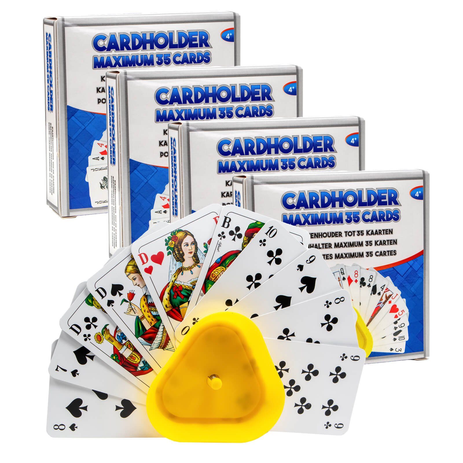 Otto Simon Spiel 4er Set Kartenhalter Spielkartenhalter für je 35 Spielkarten, Gesellschaftsspiel, für Kartenspiel, hält bis 35 Spielkarten