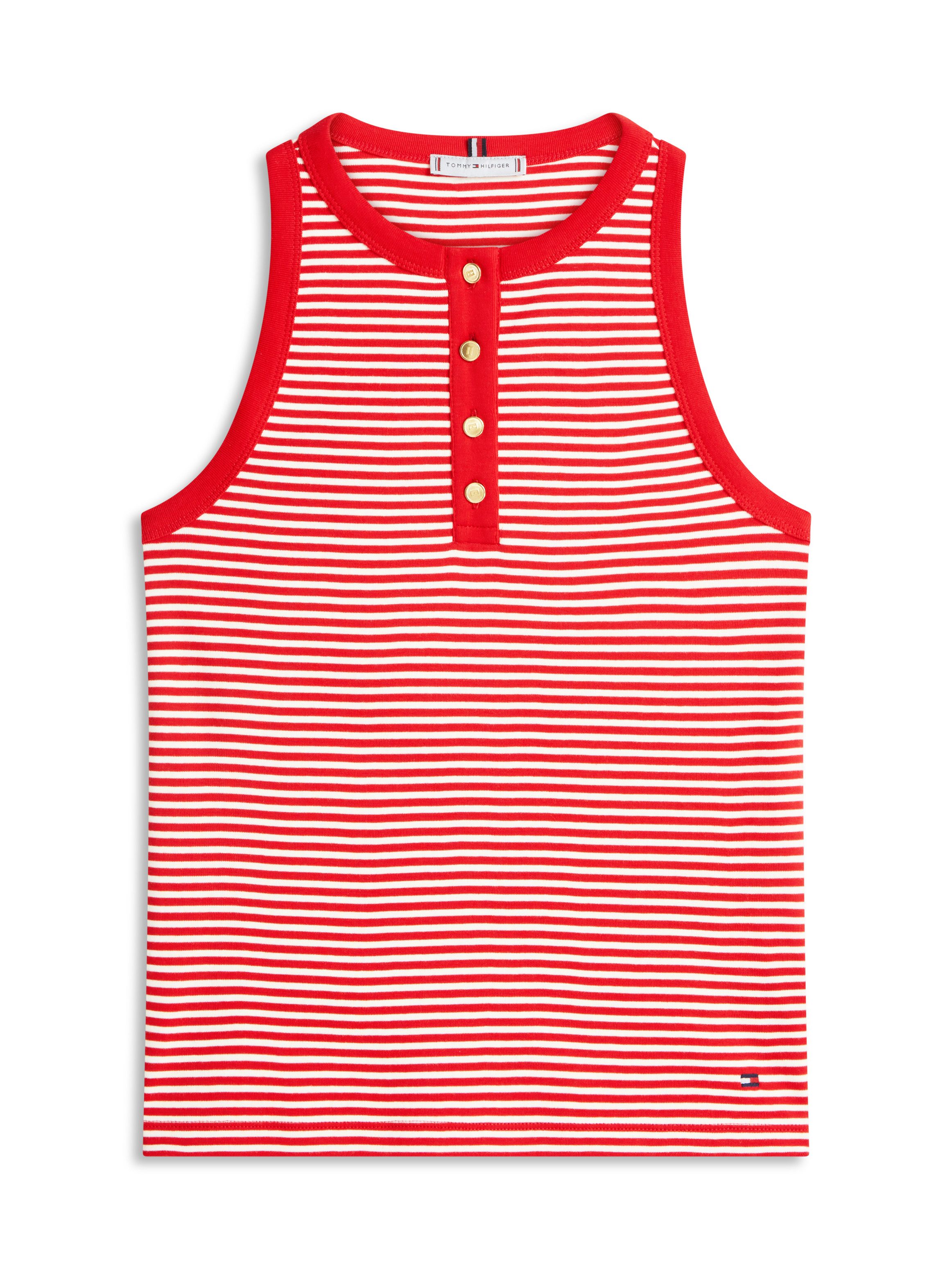 Tommy Hilfiger T-Shirt GOLD BUTTON HENLEY TOP mit kurzer Knopfleiste – Bild 4 von 5