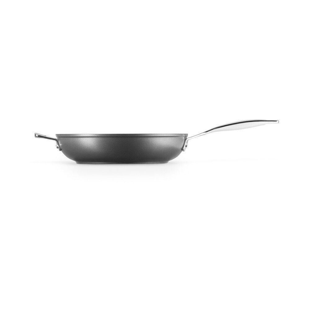 LE CREUSET Bratpfanne Pfanne hoch 28 cm schwarz, Aluminium, schwarz, nicht spülmaschinengeeignet, Antihaft