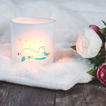 Mr. & Mrs. Panda Windlicht Einhorn Sternenhimmel - Transparent - Geschenk, Kerzenglas, Unicorn, (1 St), Hitzebeständig