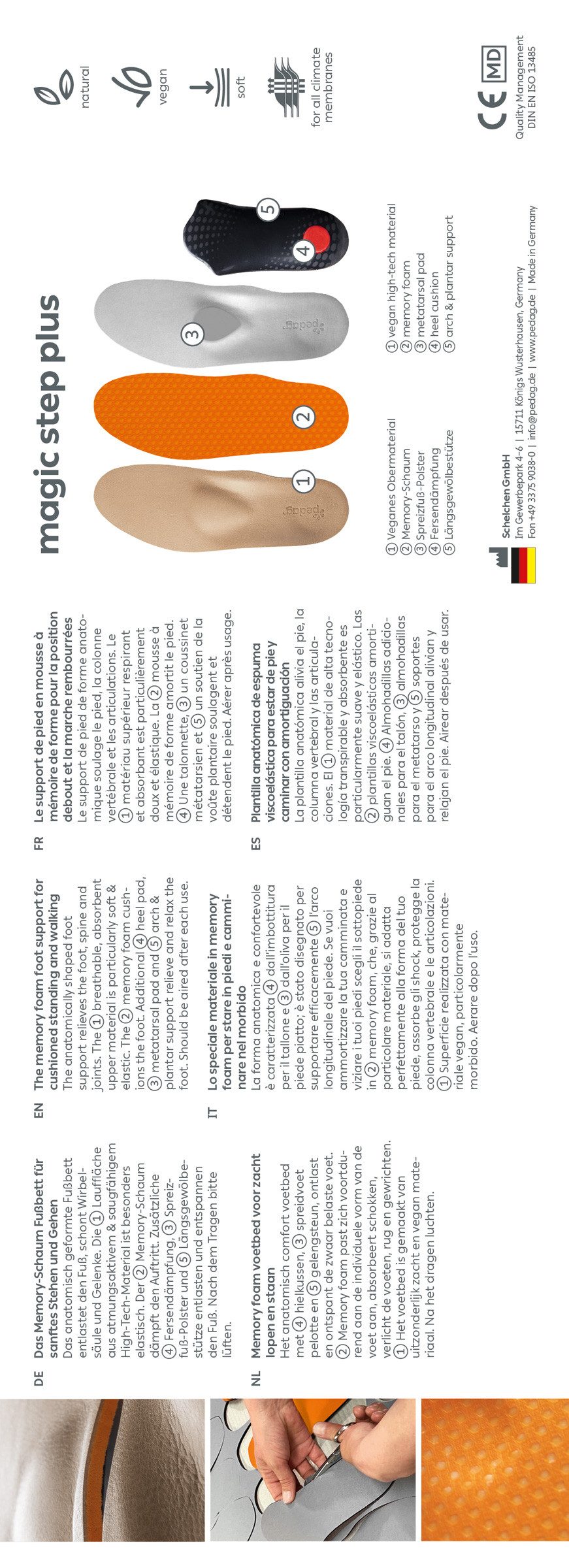 Pedag Einlegesohlen pedag Magic Step Plus Memory Foam Fußbett Vegan 37 EU