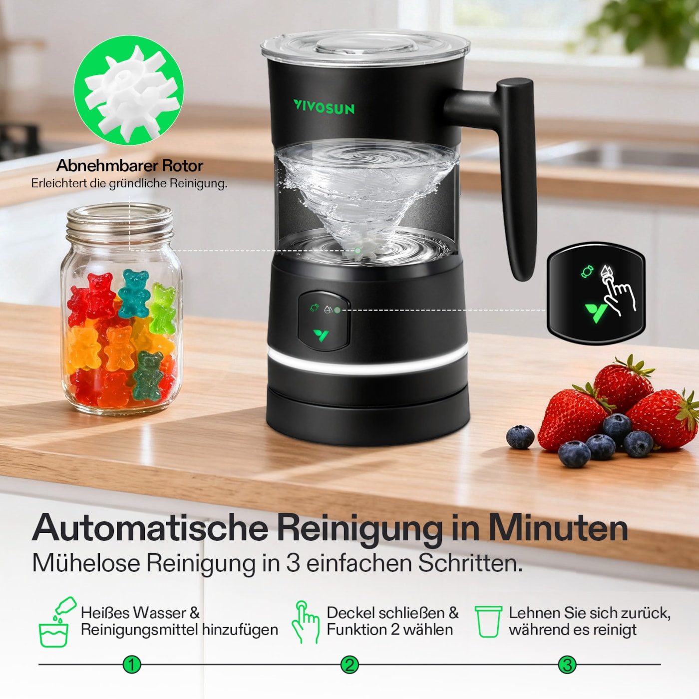 VIVOSUN Küchenmaschine Süßigkeitenmaschine, 400 W, 0,4 l Schüssel, für Gummibärchen und Gelees