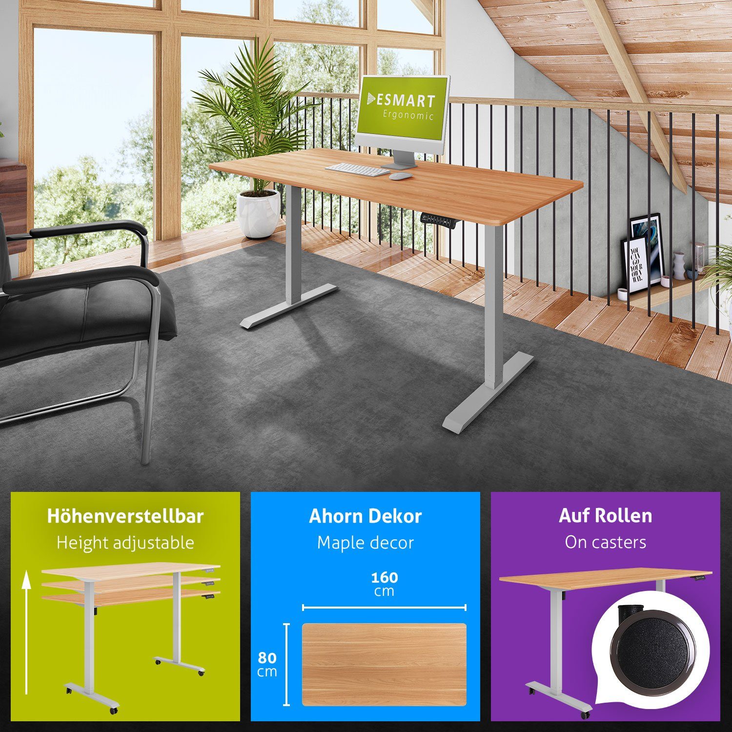 ESMART Schreibtisch ESMART Germany, ETX-121 Elektrisch günstig online kaufen