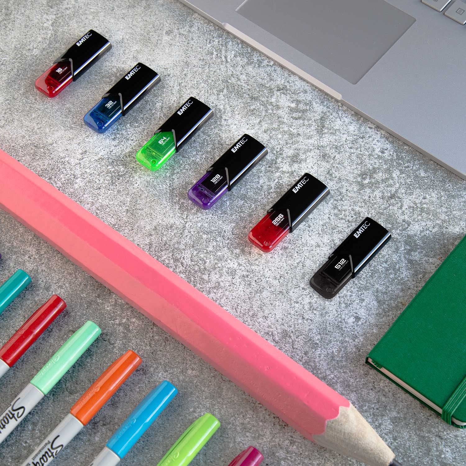 EMTEC B110 Click Easy 3.2 256GB USB-Stick (USB 3.2 Gen 1, 256 GB, Mechanischer Schieber)