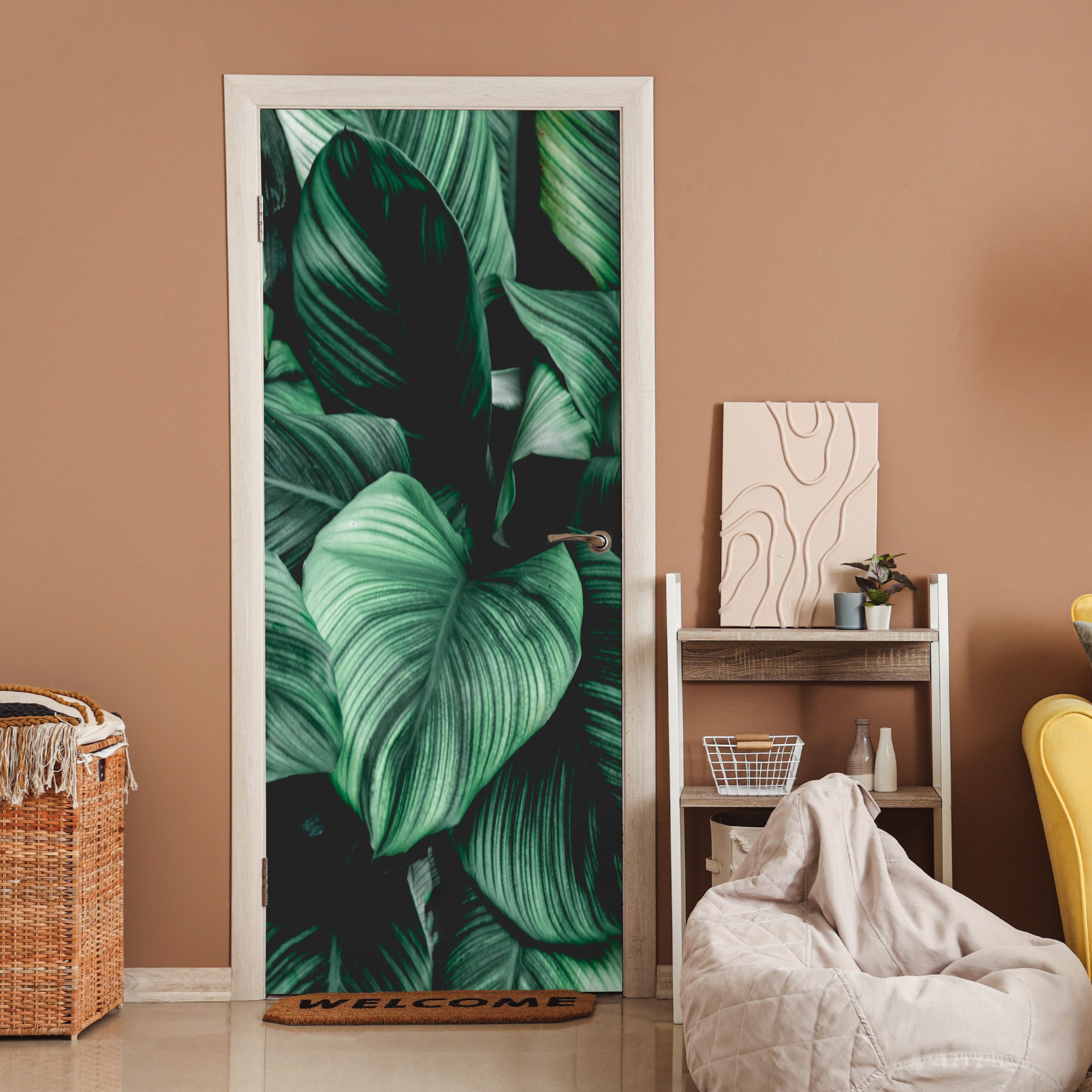 MuchoWow Türtapete Dschungel - Blätter - Tropisch - Pflanzen - Natur, Matt, günstig online kaufen