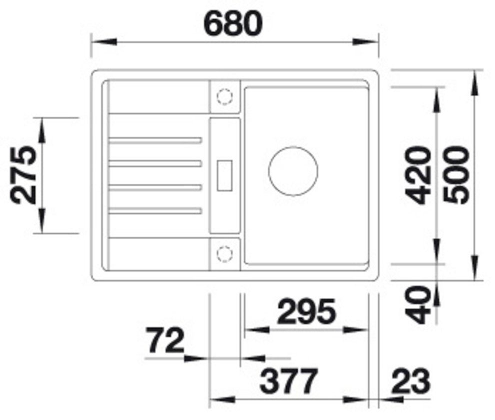 Blanco Granitspüle erhältlich in LEXA 40 mehreren S, (1 Farben 50/68 St), cm, eckig