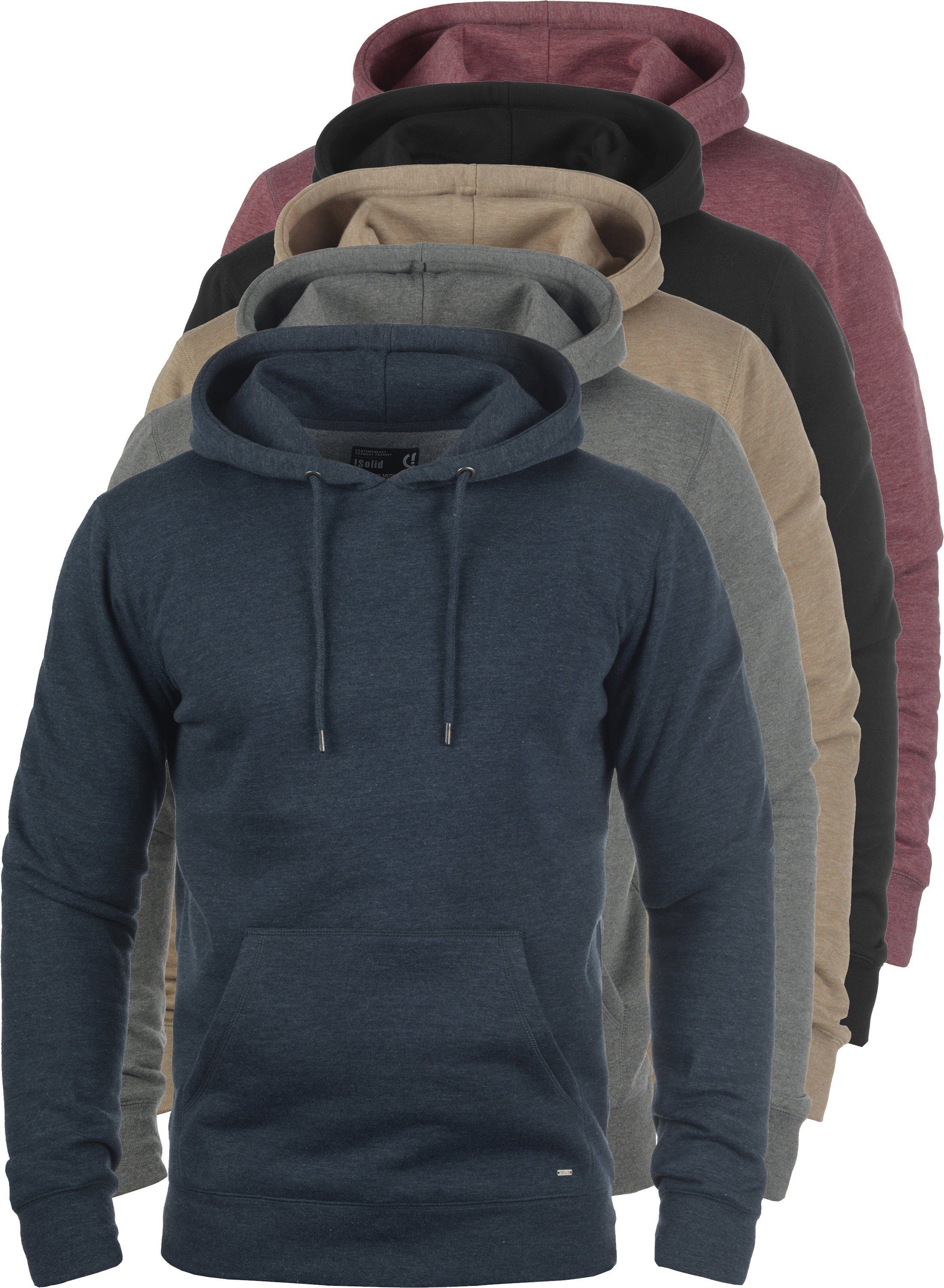 SDBert (8056) Kängurutasche mit Kapuzensweatshirt Brown Mel Hoodie !Solid