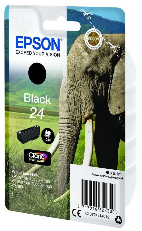 Thumbnail - Epson Epson 24 Elefant Druckerpatrone schwarz Tintenpatrone