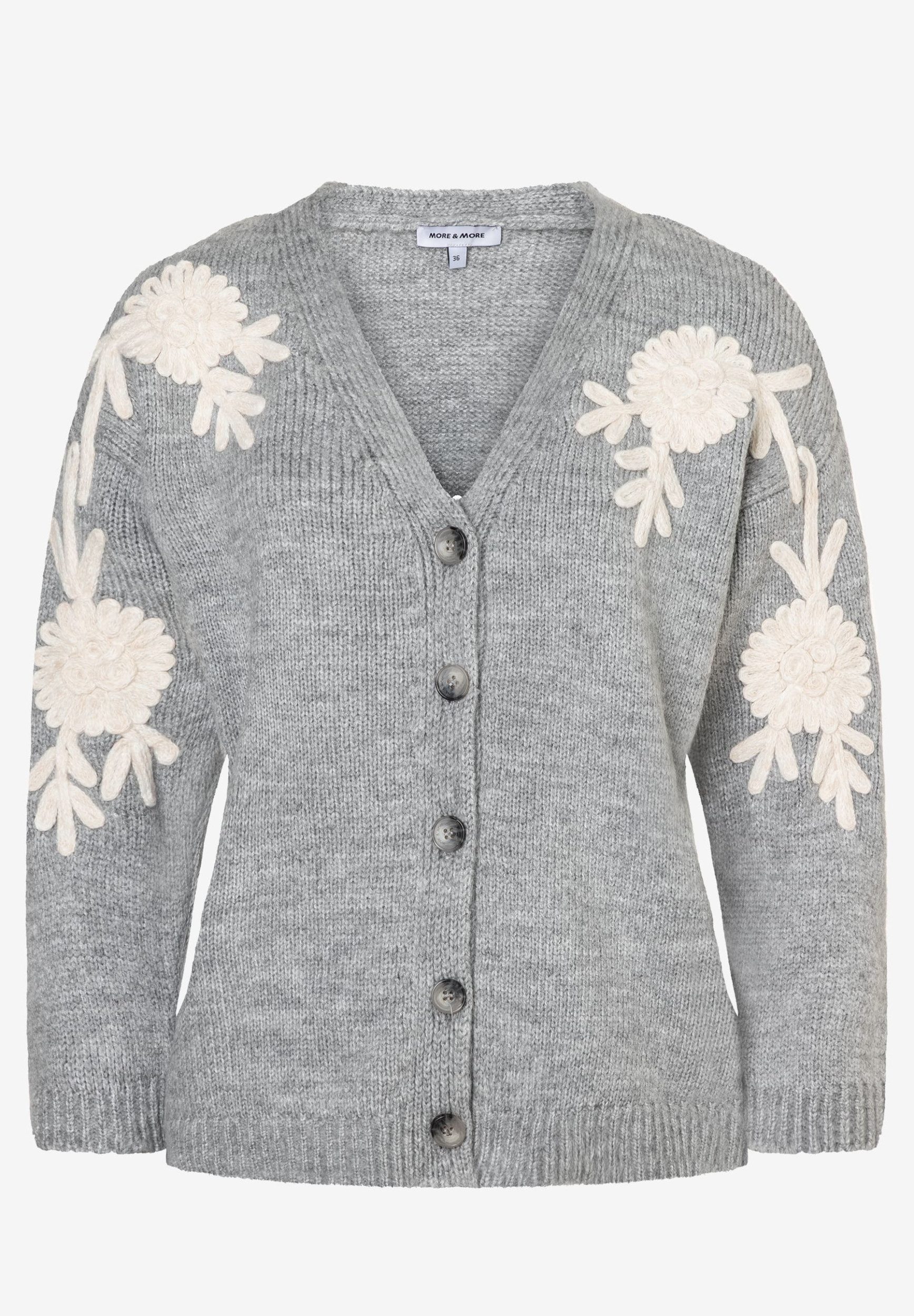 MORE&MORE Strickjacke Cardigan with Flower günstig online kaufen
