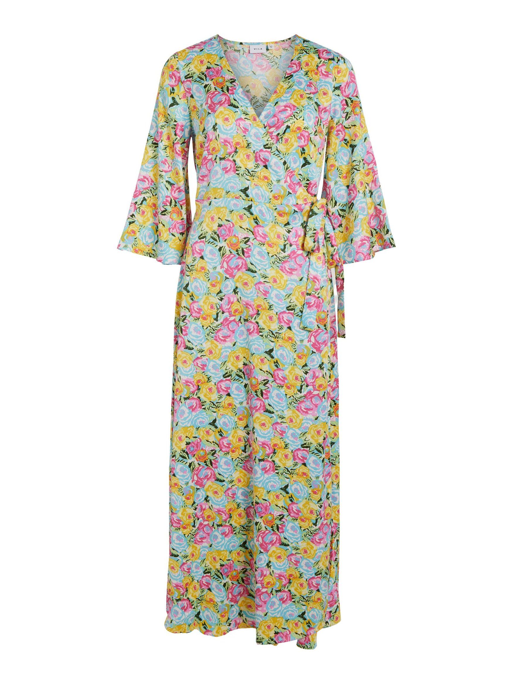 Vila Shirtkleid Legeres Blusenkleid mit Kimono Ärmel Midi Dress VISUNA (kni günstig online kaufen
