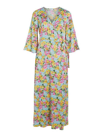 Vila Shirtkleid Legeres Blusenkleid mit Kimono Ärmel Midi Dress VISUNA (knielang) 6975 in Gelb