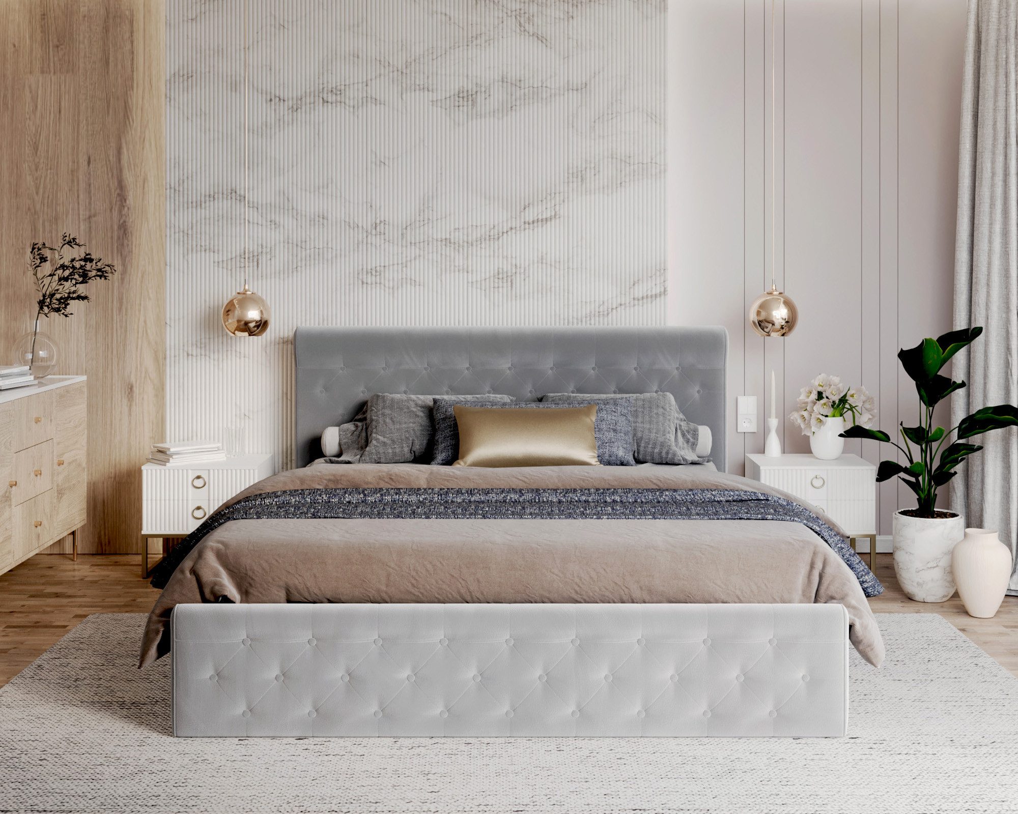 thematys Polsterbett aus Velours 90x200, 120x200, 140x200, 160x200, 180x200 günstig online kaufen