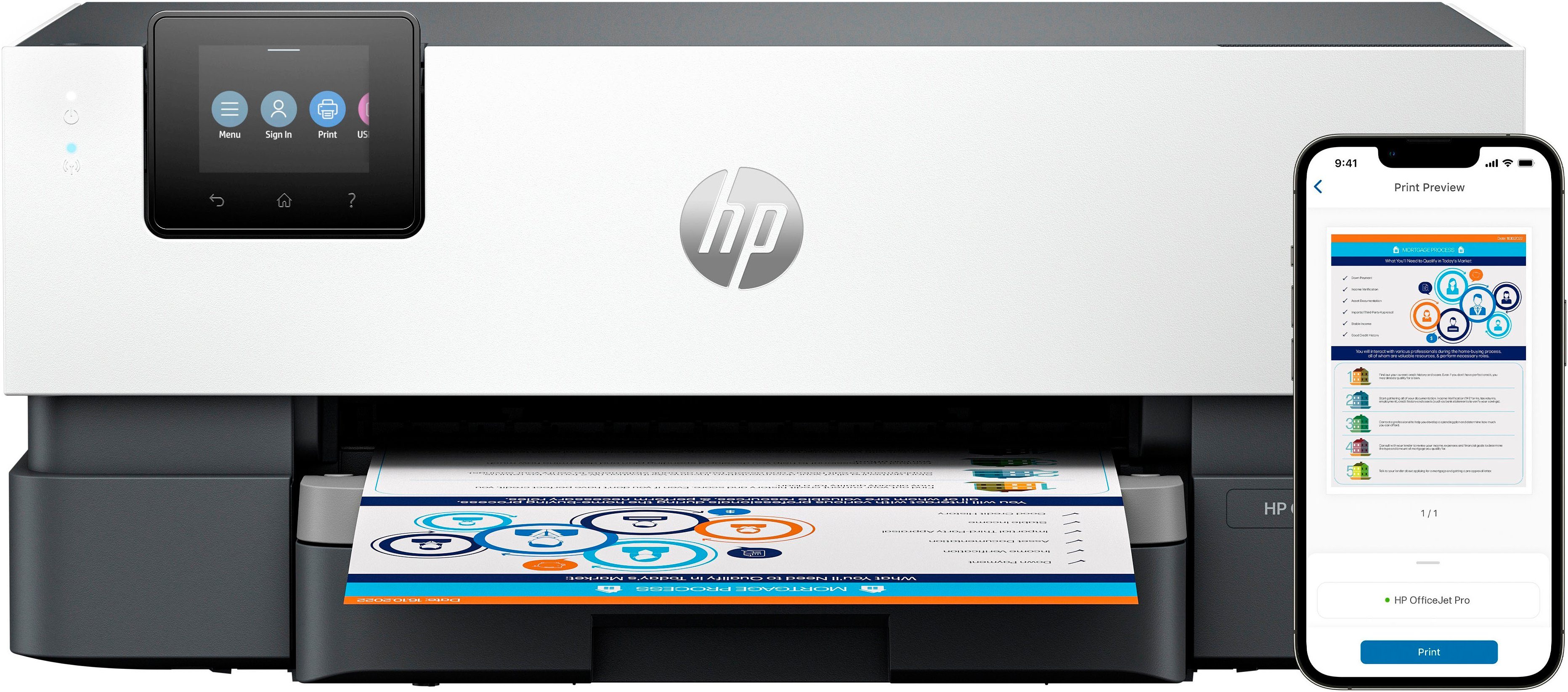 HP OfficeJet Pro 9110b WLAN-Drucker, (LAN (Ethernet), WLAN (Wi-Fi), Wi-Fi Direct)