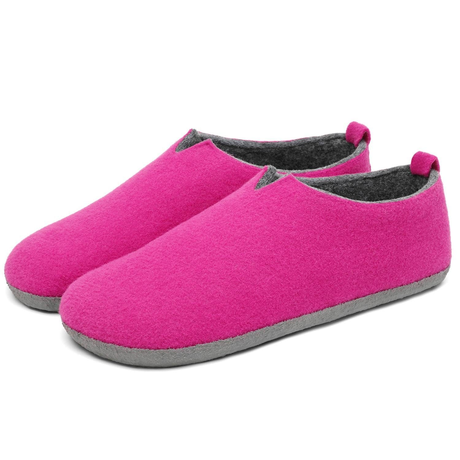 Home & Joy vegan & recycled Comfort Filz unisex Hausschuh (hohe Hüttenschuhe, Fußbett entnehmbar, weich & warm gefüttert, bequem) Pantoffeln Latschen Schlappen Slipper Pantoletten Winter rutschfest