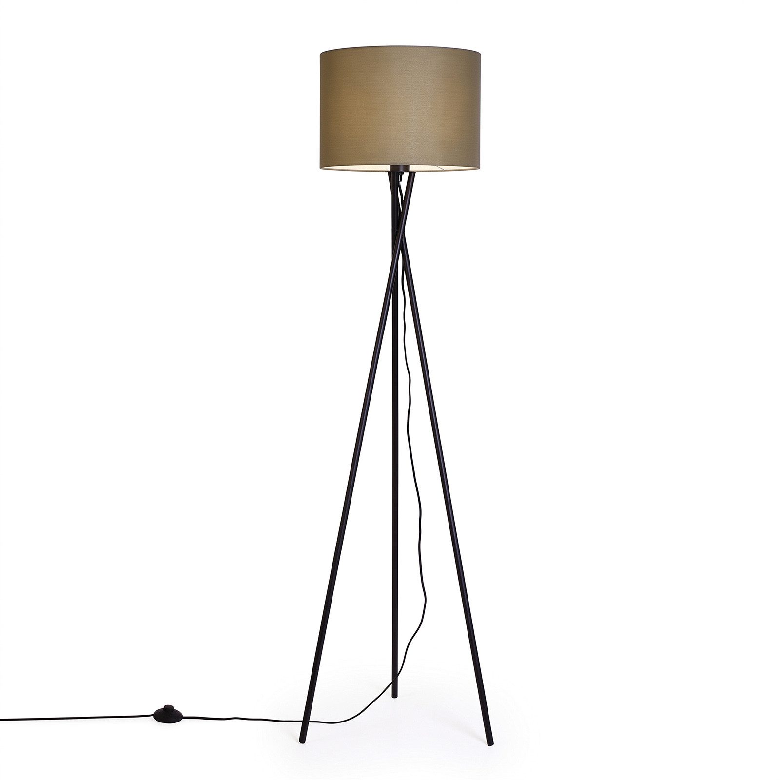 OTTO home Stehlampe Avveline - Textilschirm Stehleuchte, ohne Leuchtmittel, standfestes Stativ, H: 153 cm, Stoffschirm Ø 36 x 25 cm, Fassung E27