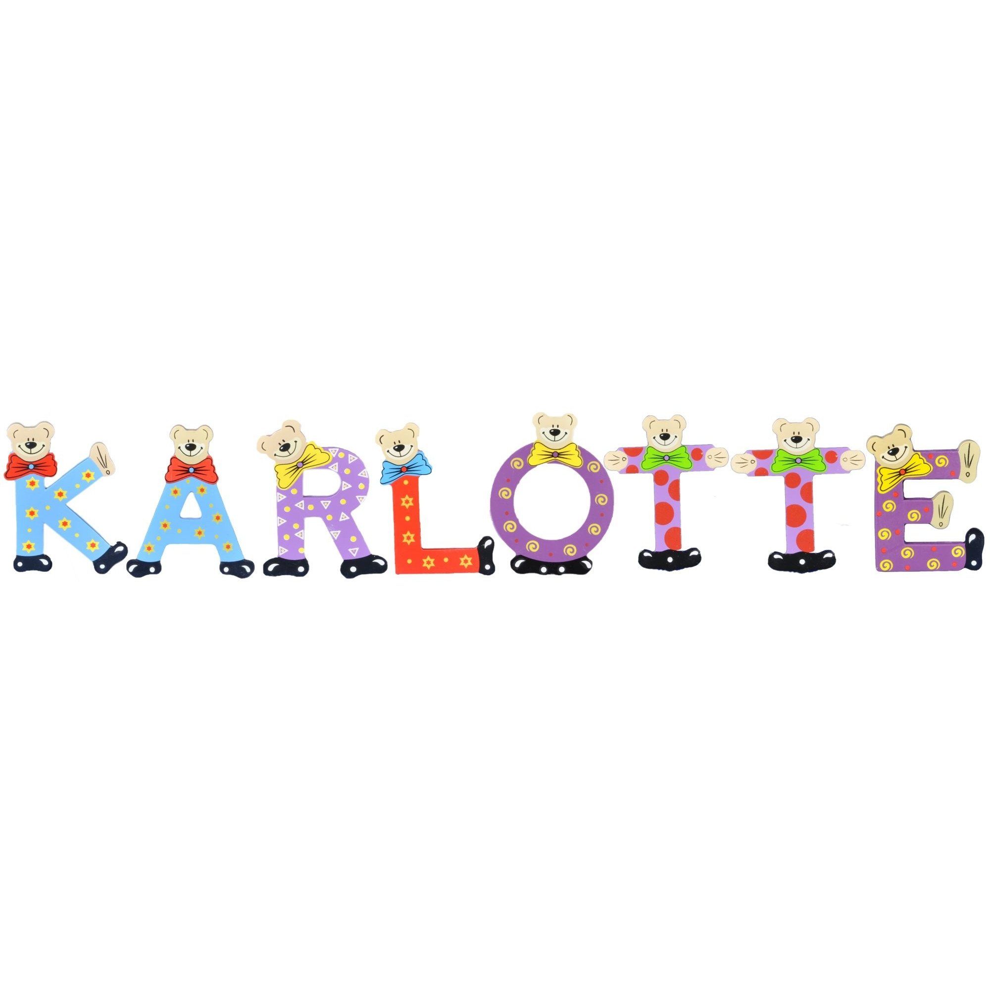 KARLOTTE St), Deko-Buchstaben Kinder (Set, - Playshoes 8 Holz-Buchstaben sortiert Namen-Set,