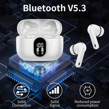 Btootos Bluetooth 5.3 Sport 4 Mikrofon LED-Anzeige HiFi Stereo wireless In-Ear-Kopfhörer (Tiefe Bassverstärkung für ein immersives und beeindruckendes Hörerlebnis, Bluetooth, mit 40 std Spielzeit ENC Lärmreduzierung Ohrhörer für Arbeit & Studium)