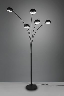 TRIO Leuchten Stehlampe DITO, Stehleuchte 5-flammig, Ein-/Ausschalter, ohne Leuchtmittel, Höhe 210 cm, Auslage 70 cm, mit 2 m Kabel, Kippschalter