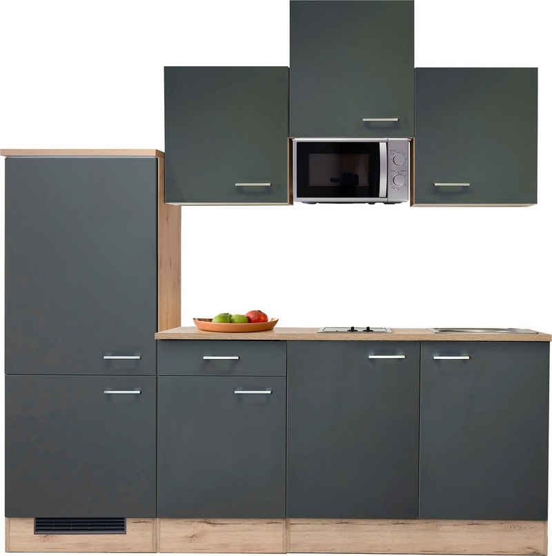 Flex-Well Küchenzeile Morena, mit E-Geräten, Gesamtbreite 210 cm