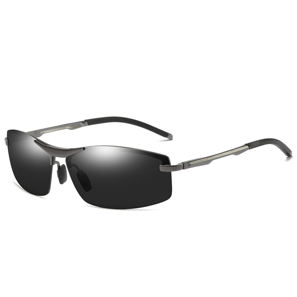 Sportbrille Sonnenbrille Herren UV400 polarisiert Sonnenbrille PACIEA 100% silberschwarz Leicht Schutz