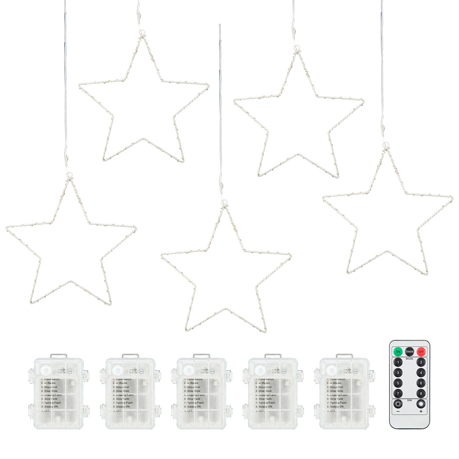 GarveeMore LED-Lichterkette 4er Lichterkette mit 60 LEDs 31×31 cm
