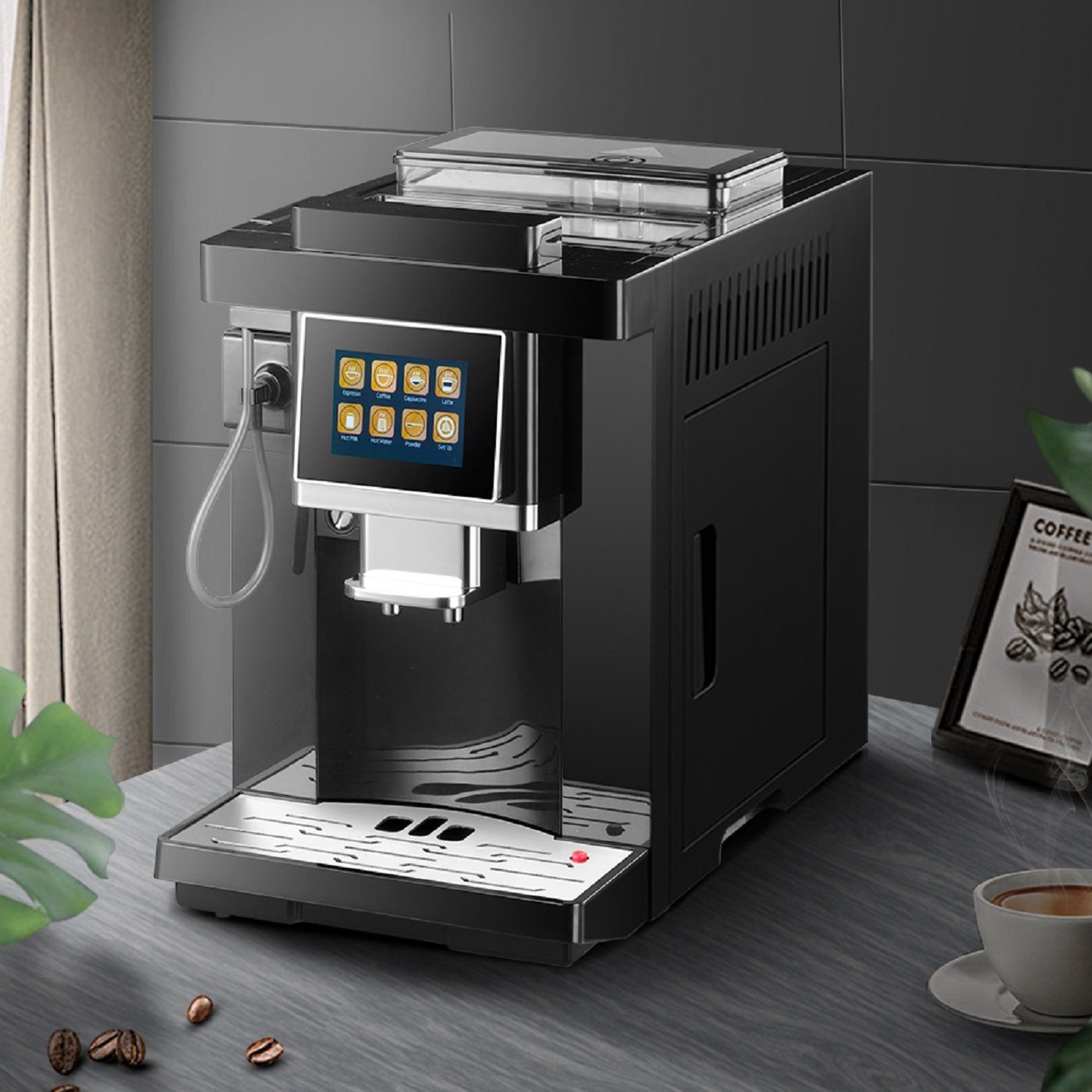 COLET Coffee Maschine Kaffeevollautomat auf Kaffee, Kaffeevollautomat Knopfdruck, Cappuccino, Espresso, Selbstreinigungsfunktion CLT-Q007