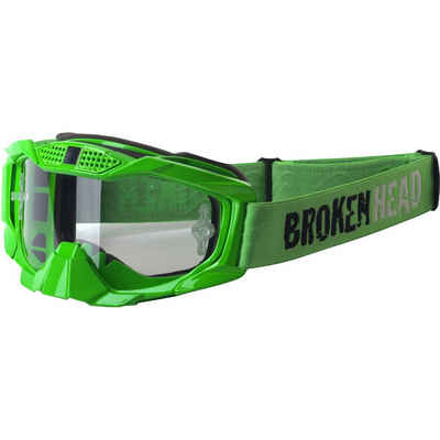 Broken Head Motorradbrille MX-1 Goggle Grün, Größe verstellbar