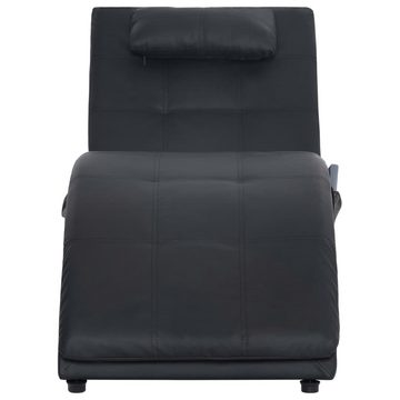 vidaXL Chaiselongue Massage Chaiselongue mit Kissen Schwarz Kunstleder, 1 Teile