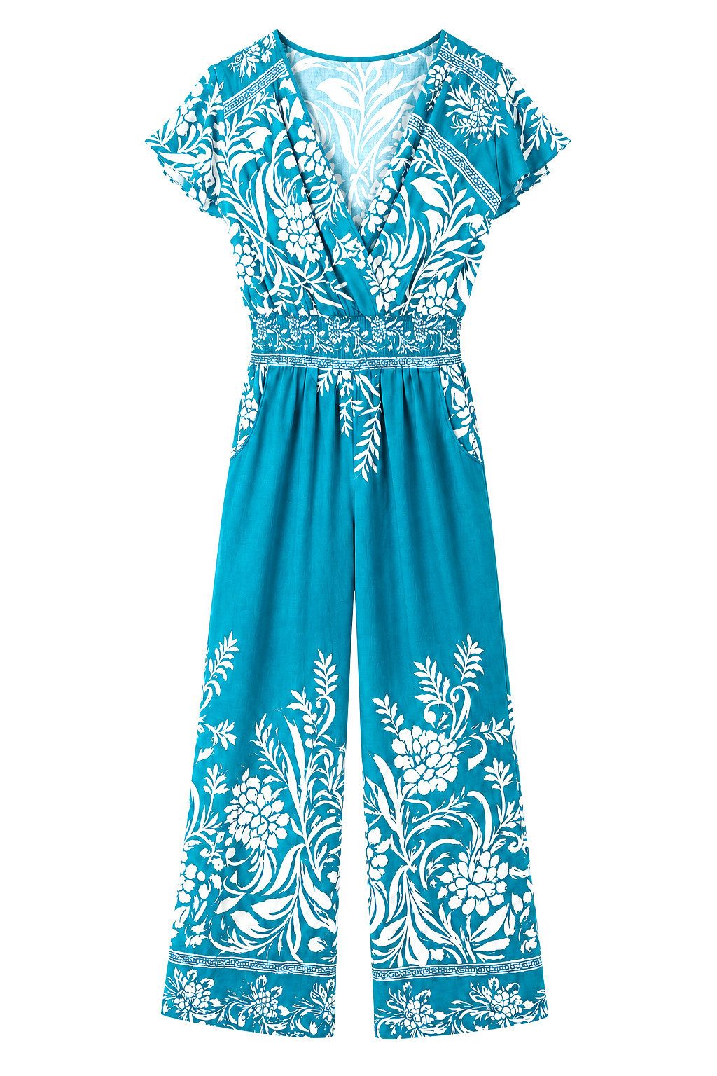 ITALY VIBES Jumpsuit - sommerlicher Viskose Overall mit Blumenprint für Damen