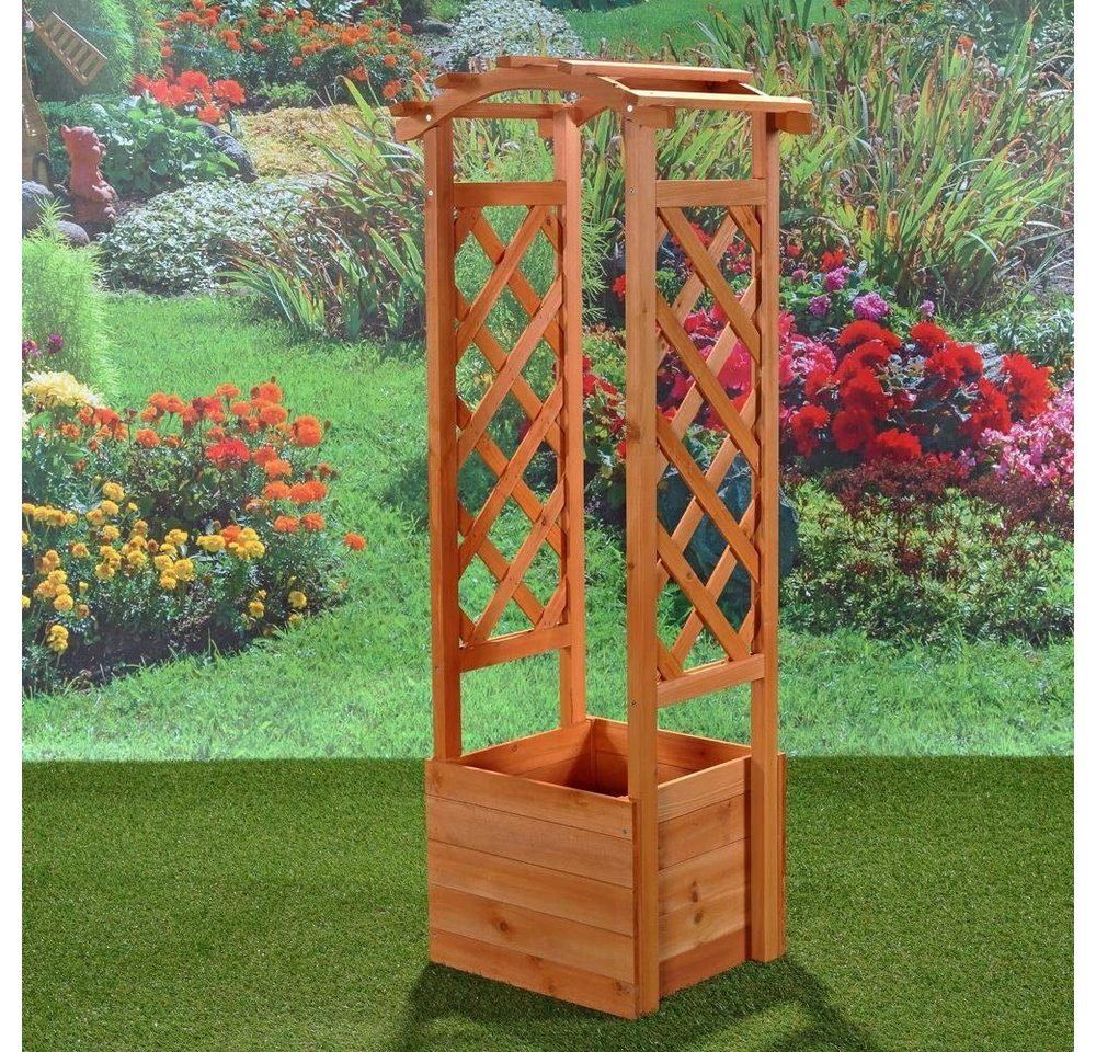 Thumbnail - Melko Rankhilfe 2er Set Rosenbogen Pflanzkasten Rankhilfe Holz Braun Spalier Pergola Set, 2 St., 2 Pflanzkasten mit Rank...