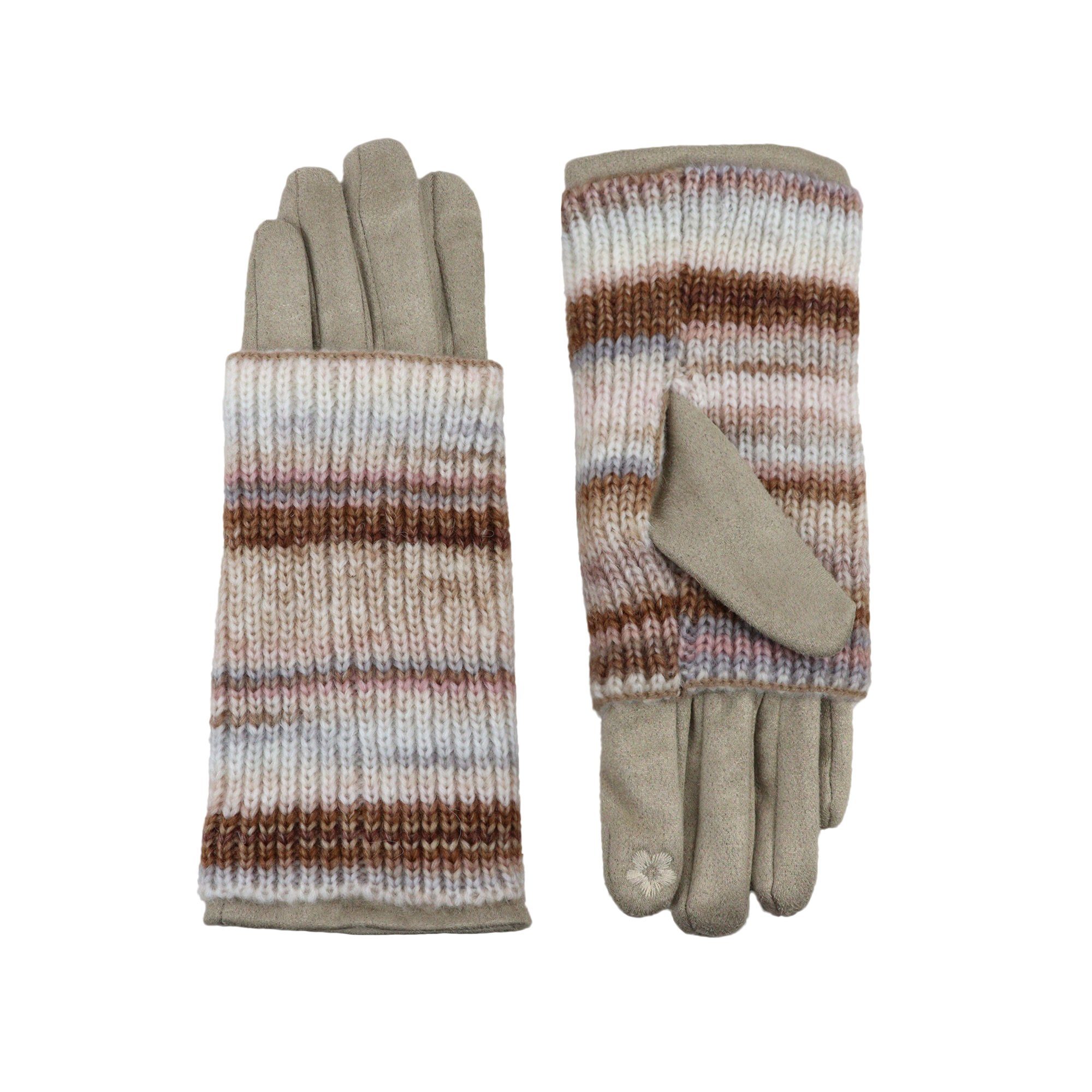 ZEBRO Fleecehandschuhe Handschuh mit grau Stulpe