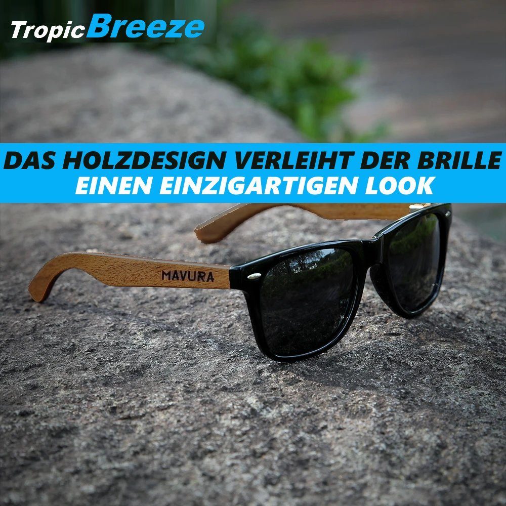 MAVURA Sonnenbrille TropicBreeze UV400 Sonnenbrille Herren Holz Natürliche Design Damen Polarisiert Pilot Brille Mode Walnussholz