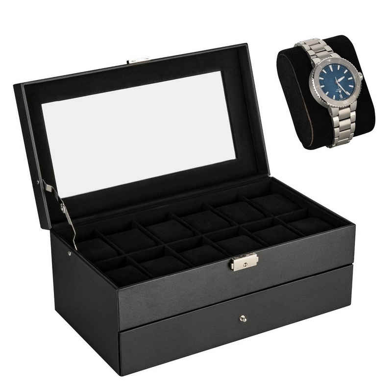 shelfmade Uhrenbox »Uhren Aufbewahrung Uhrenbox Uhrenkoffer Uhrenkasten "Zürich", schwarz«