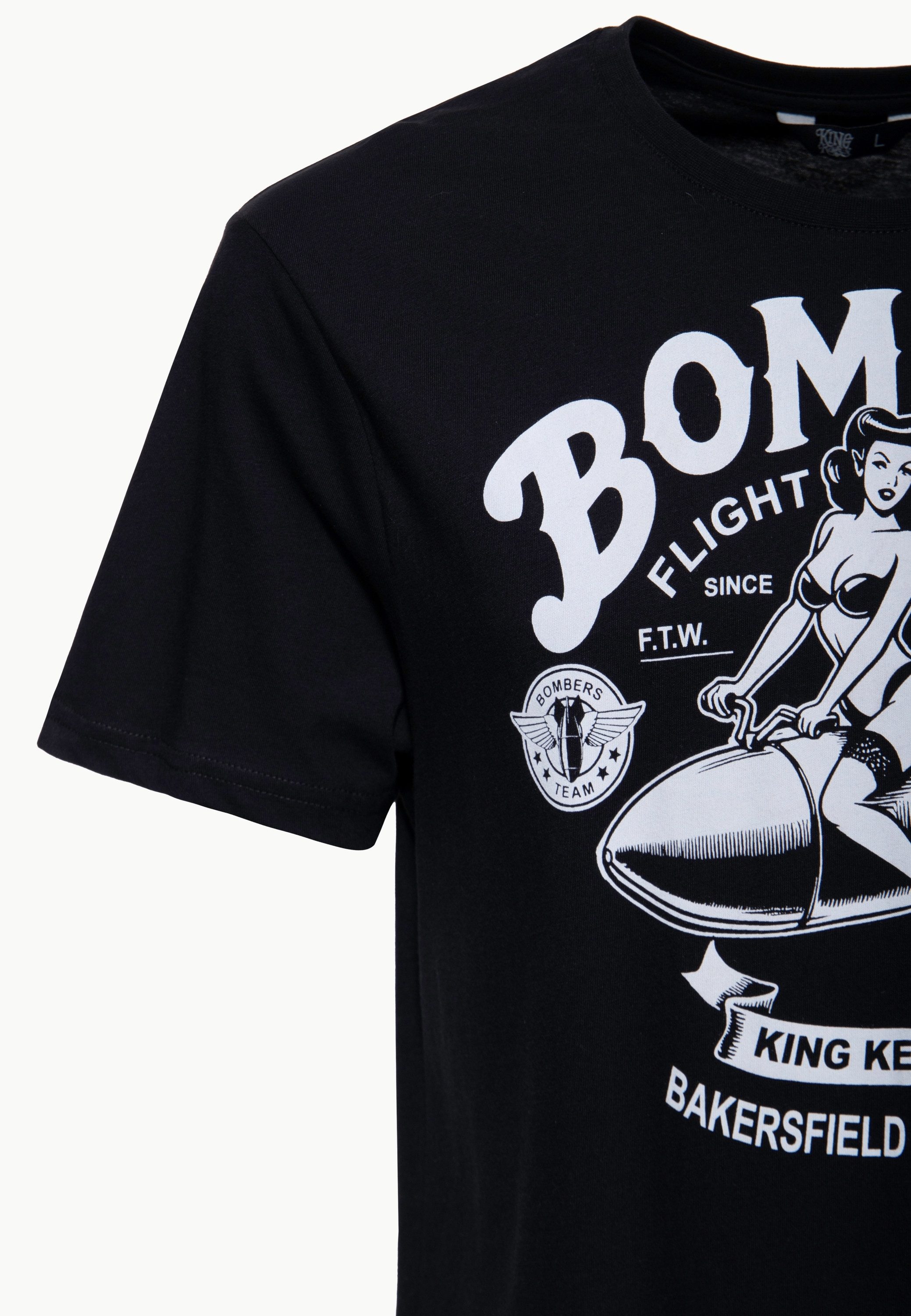 KingKerosin Print-Shirt Bombers (1-tlg) mit monochromer Pinup-Print