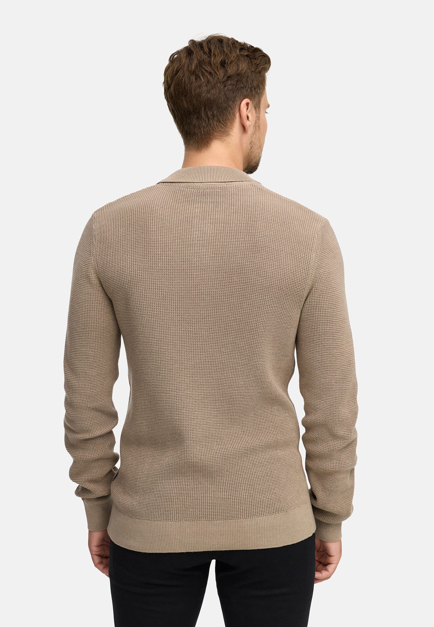 Jeff Strickpullover Herren JFTristan polo Pullover Herrenpullover mit Polokragen und Knopfleiste
