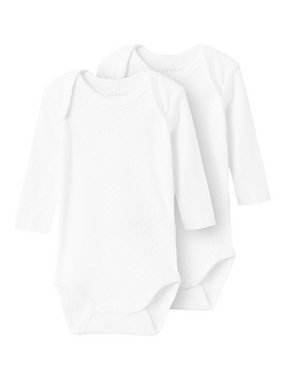 Name It Langarmbody NBFBODY 2P LS WHITE NEEDLEDROP NOOS (Set, 2-tlg., 2er Set)