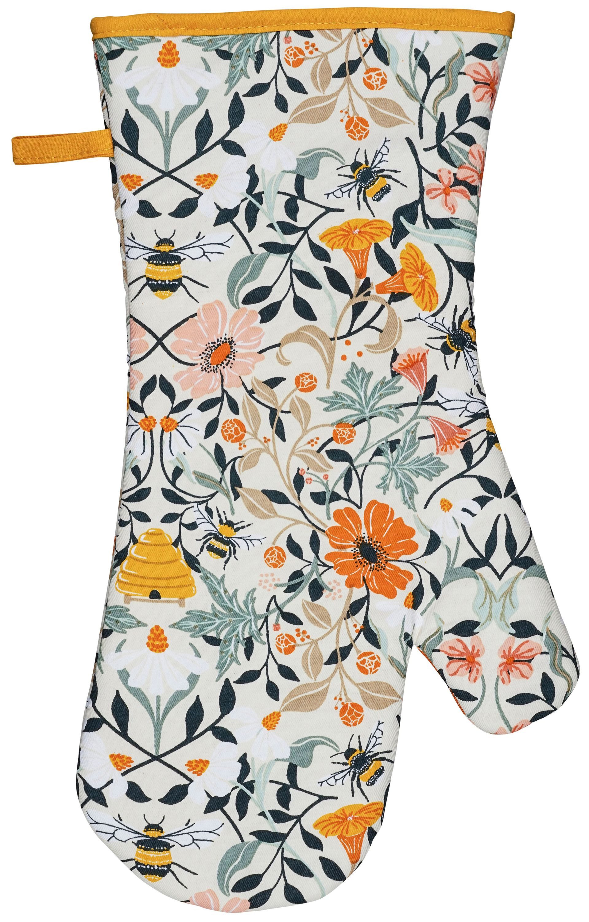Ulster Weavers Topfhandschuhe Bee Bloom, (1-tlg., 1-teilig), 1-tlg., bestehend aus 1x Ofenhandschuh, wattiert, Größe: ca.20x37 cm