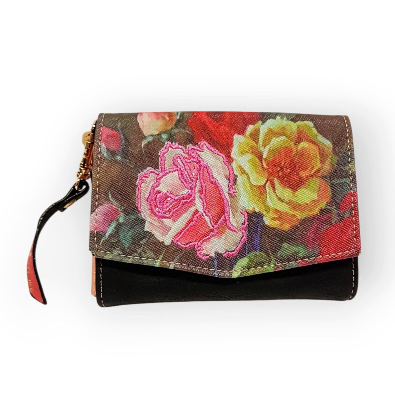 Dark-Desires Geldbörse Vintage Geldbörse Blumen 3D, Elegantes Design