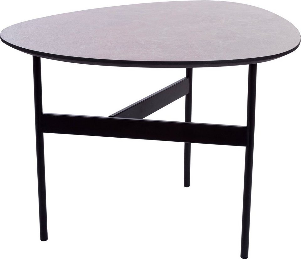 Home affaire Beistelltisch, Beistelltisch Oval, grau lackierter Tischplatte,  3 Bein Gestell