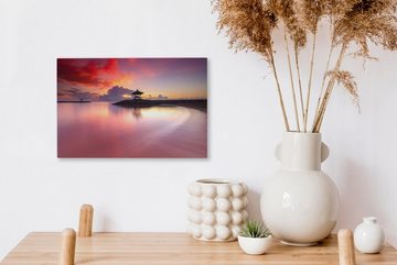 OneMillionCanvasses® Leinwandbild Sonnenuntergang - Strand - Himmel, (1 St), Wandbild Leinwandbilder, Aufhängefertig, Wanddeko, 30x20 cm