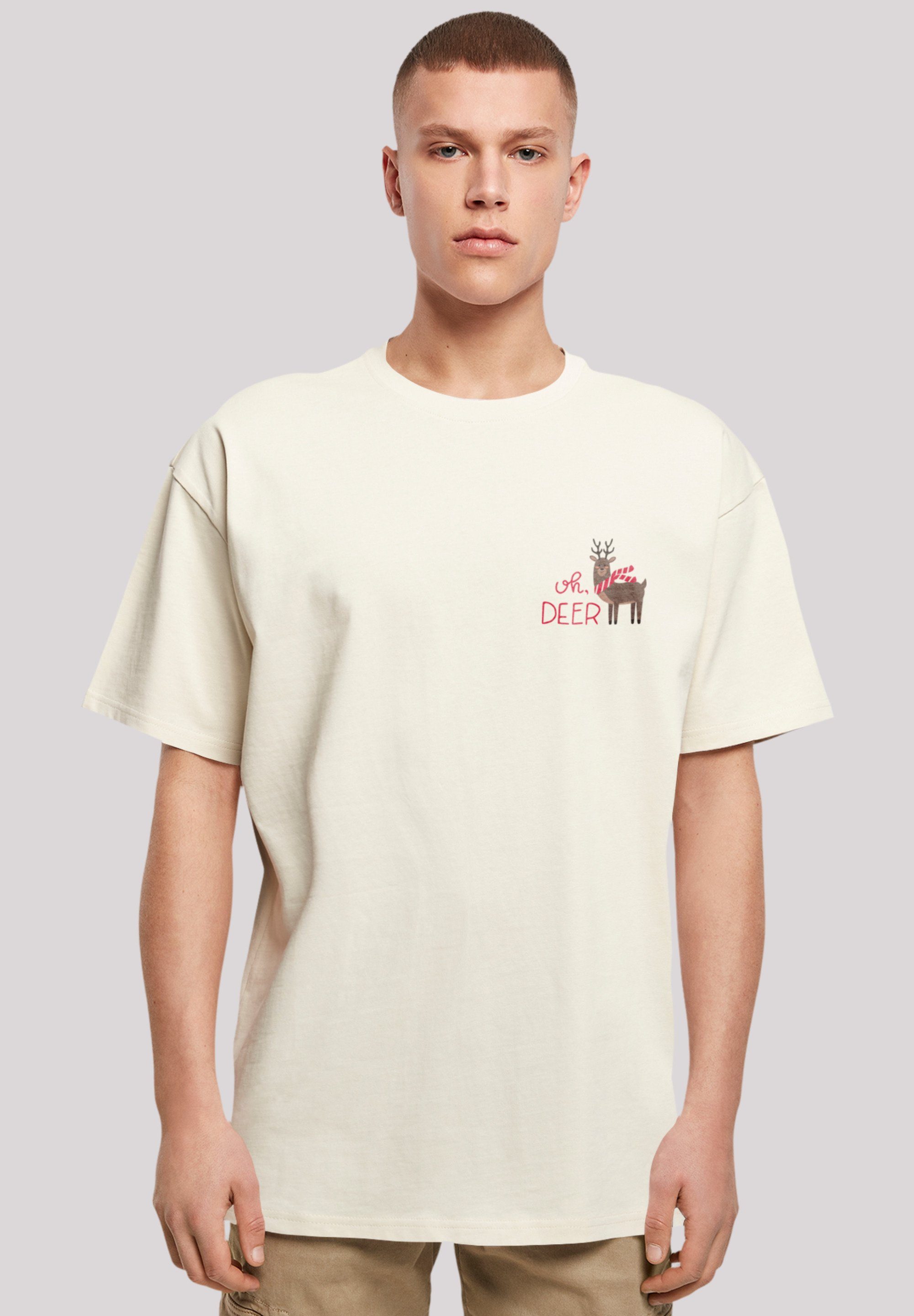 F4NT4STIC T-Shirt Christmas Deer Premium Qualität, Rock-Musik, Band sand